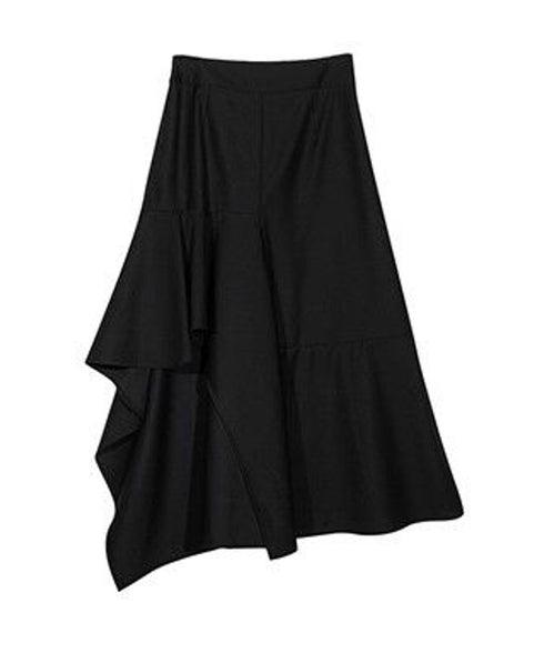 Asymmetric Flare Hem Skirt